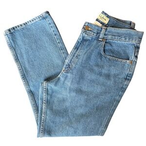 L.L. Bean Womens Original Fit Denim Blue Jeans 12 Reg- High Rise Straight Leg